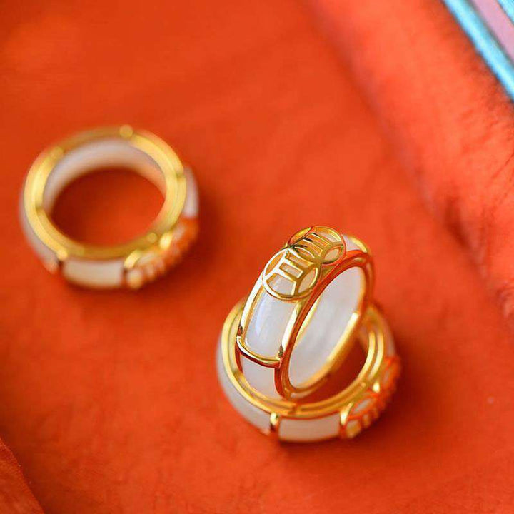 Buddha Stones Witte Ketting geluksring Ring - image 3