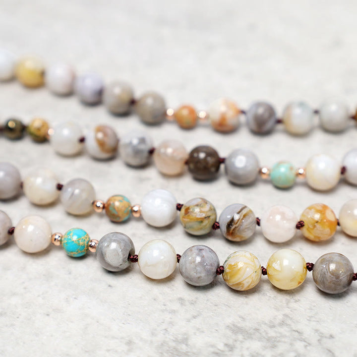 Buddha Stones Natuurlijke oceaan Picasso jaspis kralen helende ketting - image 6