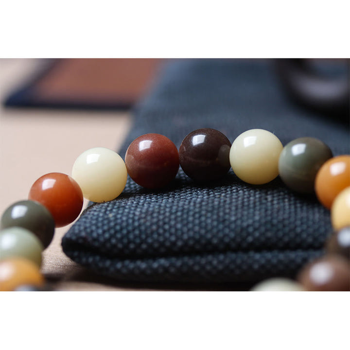 Buddha Stones Natuurlijke veelkleurige Bodhizaad Liuli glazen bedel Armband - image 8