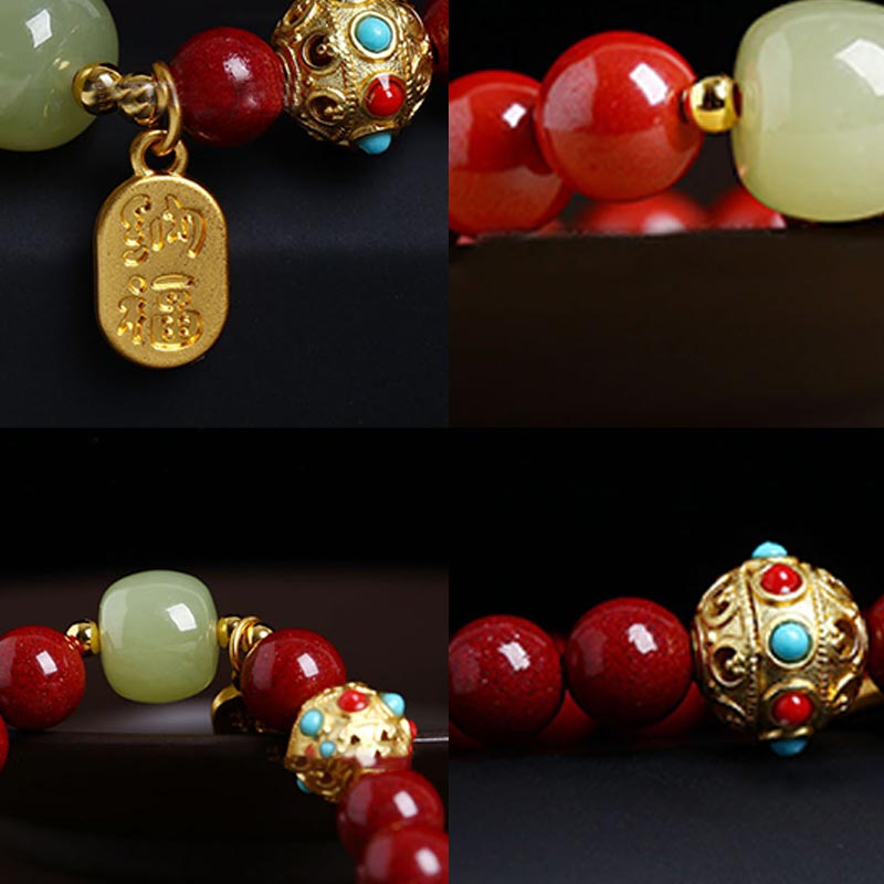 Buddha Stones Armband met geluksbedel van cinnabergroene aventurijn, ter bescherming tegen ongeluk - image 17