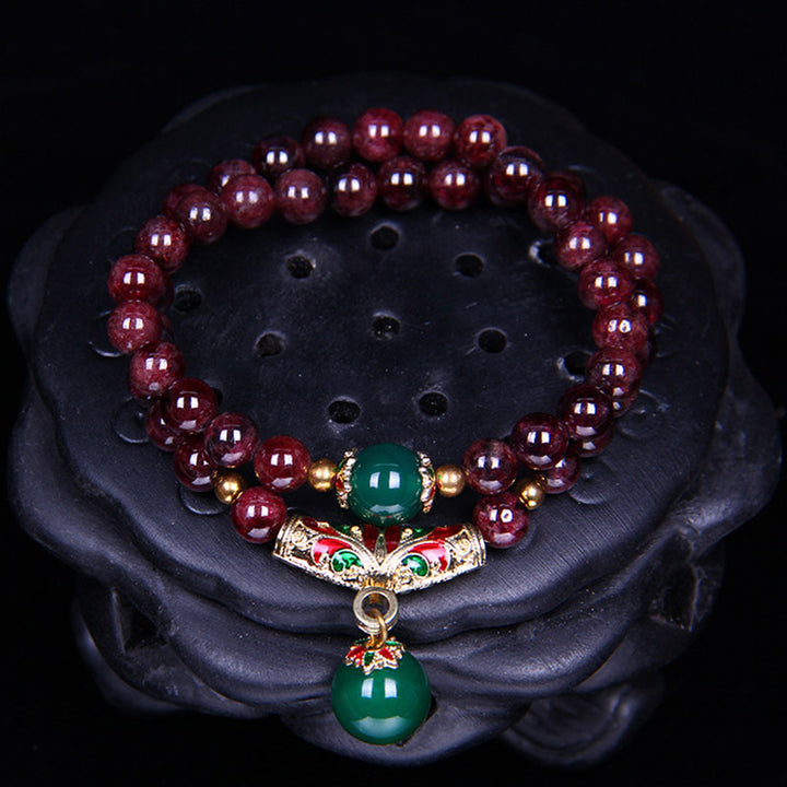 Buddha Stones Natuurlijke granaat Armband - image 4