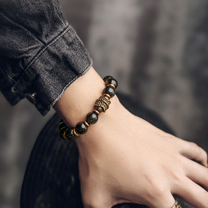 Buddha Stones Regenboog Obsidiaan Koper Liefde Helende Armband - image 10
