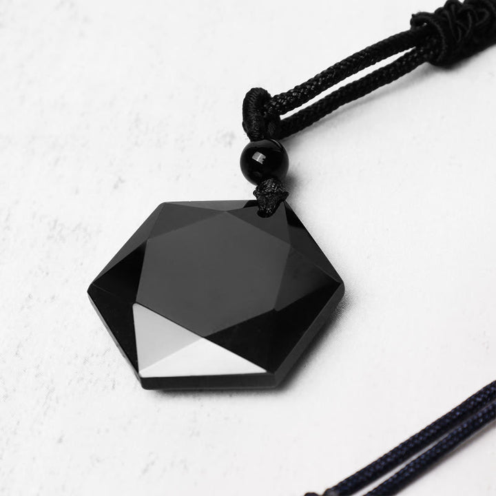 Ketting met hanger van zwarte obsidiaan voor zuivering. - image 4