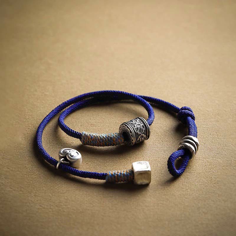 Buddha Stones Handgemaakte Tibetaanse Om Mani Padme Hum gegraveerd gelukbrengende amulet dubbele Armband - image 1