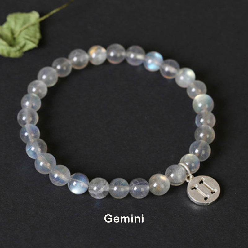 Armband met maansteen en de 12 sterrenbeelden van de dierenriem - Tweeling - image 8