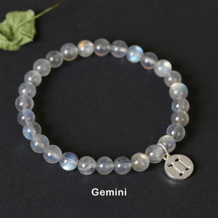 Armband met maansteen en de 12 sterrenbeelden van de dierenriem - Tweeling - image 8