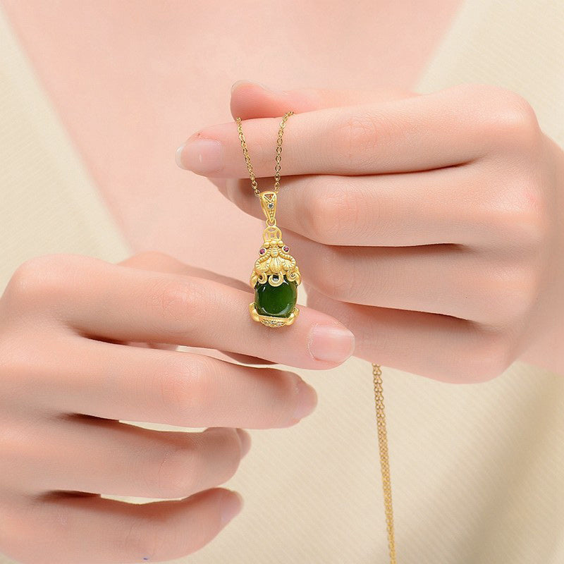Buddha Stones Natuurlijke jade PiXiu Ketting - image 3