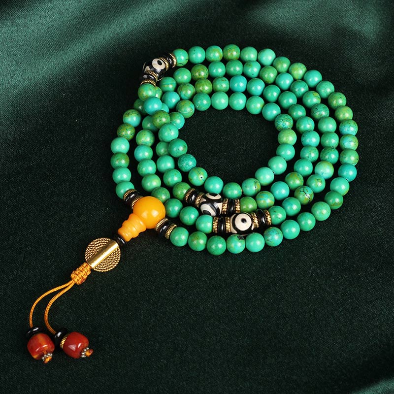 Buddha Stones Tibetaanse turkooizen Mala balans Ketting Armband - image 2