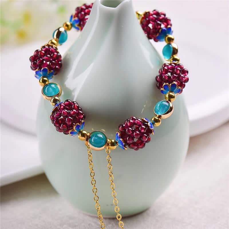 Buddha Stones Tibetaanse granaat Armband voor rust en ontspanning - image 12