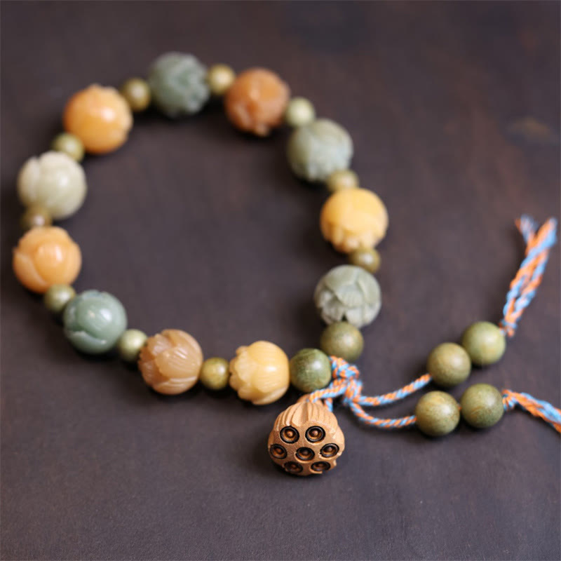 Buddha Stones Bodhizaad Lotus Groene Sandelhout Wijsheid Harmonie Armband - image 3