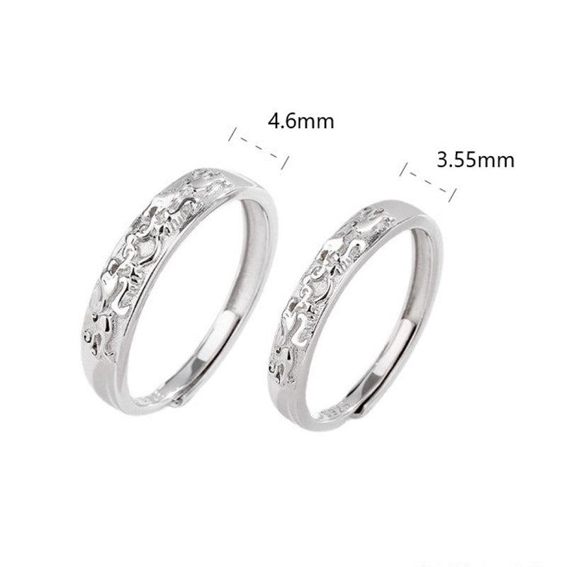 Buddha Stones Verstelbare PiXiu Balance- Ring voor stellen, 925 sterling zilver - image 8