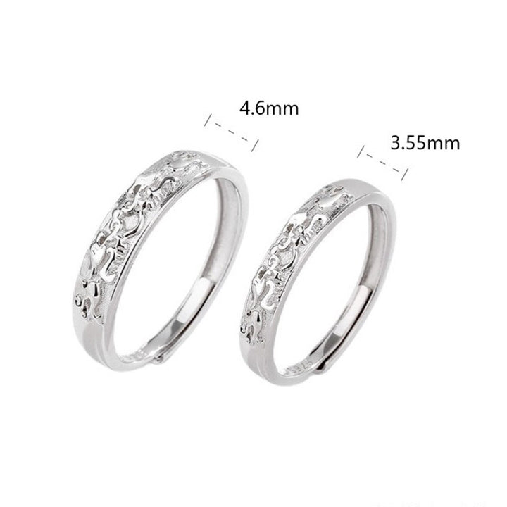 Buddha Stones Verstelbare PiXiu Balance- Ring voor stellen, 925 sterling zilver - image 8