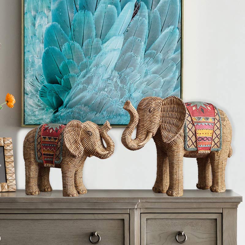 Buddha Stones Olifant van hars, symbool voor wijsheid en rijkdom, woondecoratie. - image 1