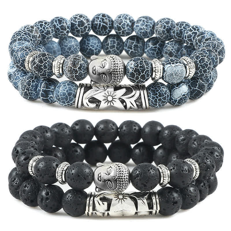 Buddha Stones 2 stuks natuurlijke kristallen agaat Boeddha Armband - image 1
