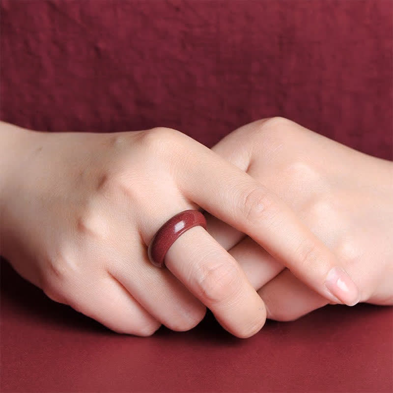 Buddha Stones Cinnabar Om Mani Padme Hum Gelukbrengende Wolken Ring - image 2