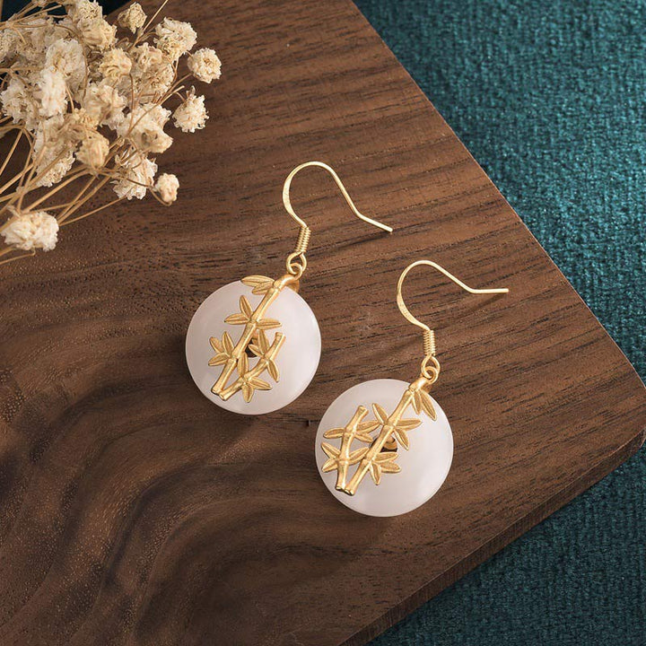 Buddha Stones Feng Shui witte jade Oorbellen - image 2