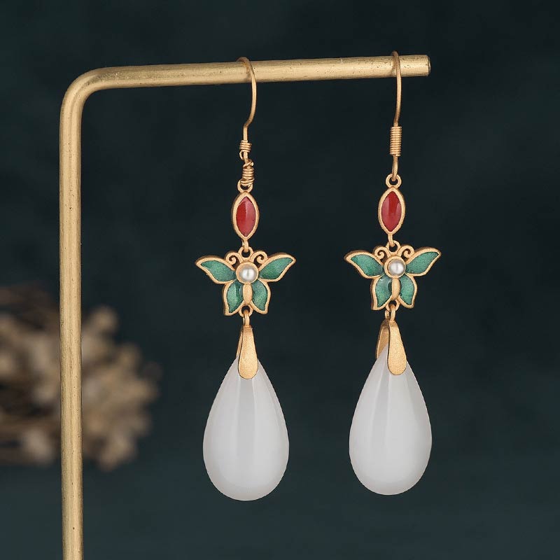 Buddha Stones Feng Shui witte jade Oorbellen - 2 - image 4