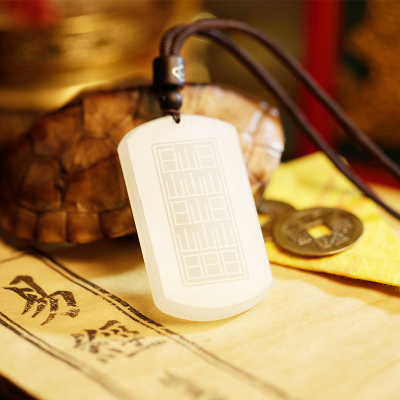 Buddha Stones Witte jade PiXiu Yin Yang geluks- en Ketting - image 9