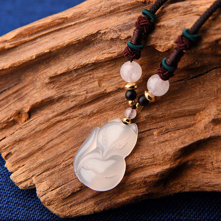 Buddha Stones Chalcedoon vos roze kristallen kraal harmonie Ketting hanger - image 4