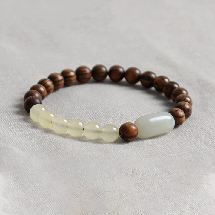 Buddha Stones Armband van jade en sandelhout voor overvloed. - image 9