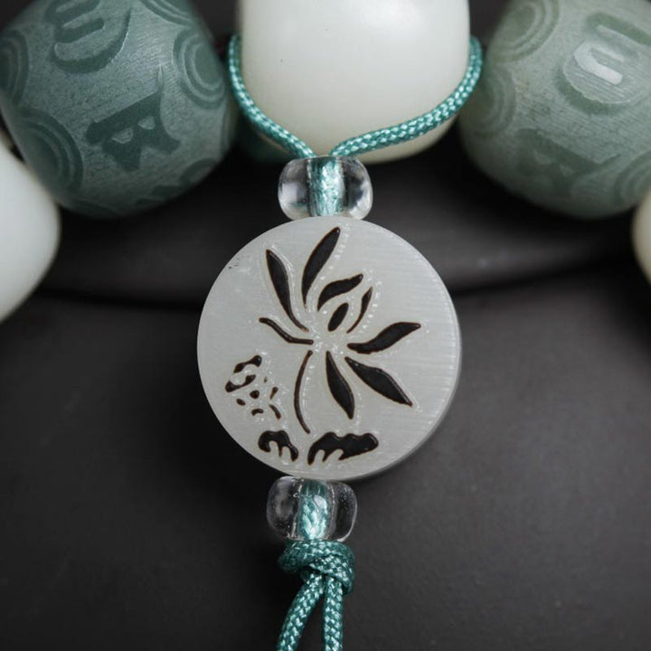 Buddha Stones Witte Bodhi Zes Ware Woorden Armband - image 7