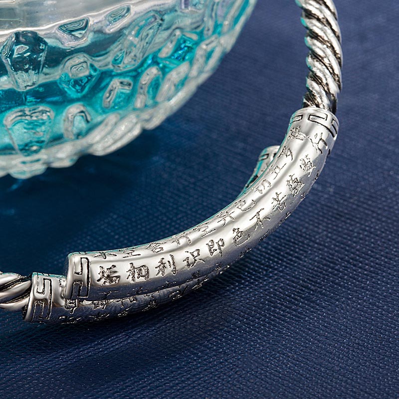 Buddha Stones Tibetaanse Hartsoetra Armband van wit koper met bedeltje - image 3