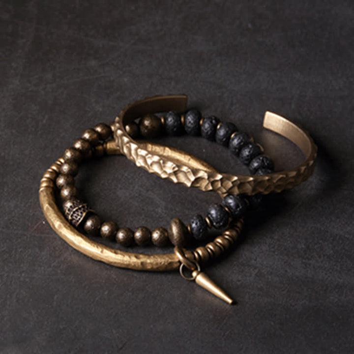 Buddha Stones Lavasteen Bangle Manchetarmband - image 18