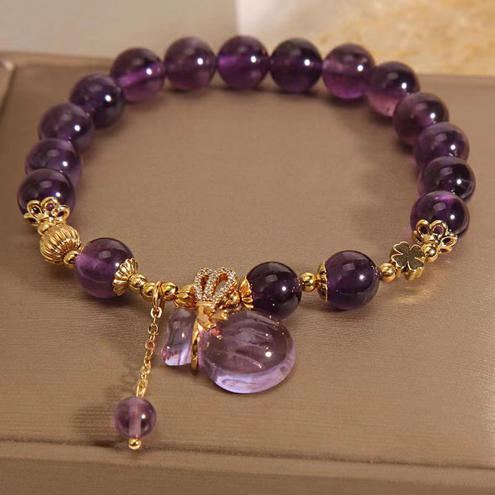 Buddha Stones Natuurlijke amethist kristallen geldzak bedeltje positieve Armband - image 9