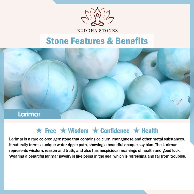 Buddha Stones Armband van natuurlijke larimar voor wijsheid en zelfvertrouwen - image 18