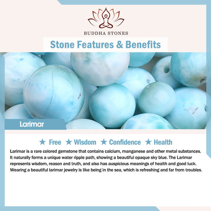 Buddha Stones Armband van natuurlijke larimar voor wijsheid en zelfvertrouwen - image 18