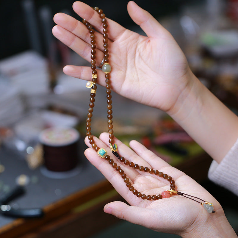 Buddha Stones Jade vlinder pompoen Armband Ketting - image 1