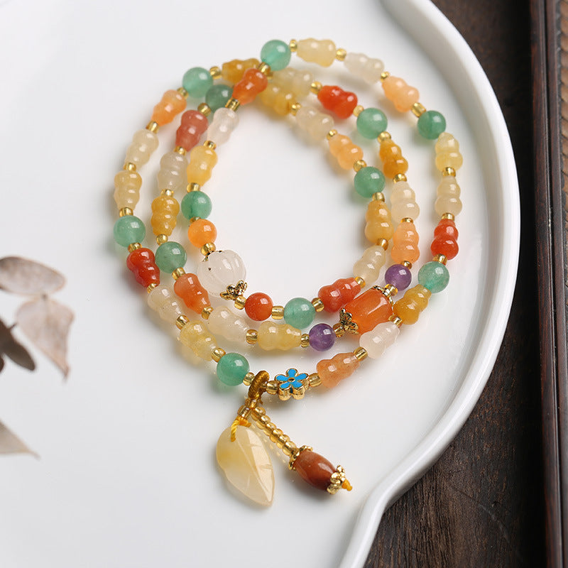 Buddha Stones Gouden zijden jade kalebas rijkdom Armband - Gouden zijden jade - image 0
