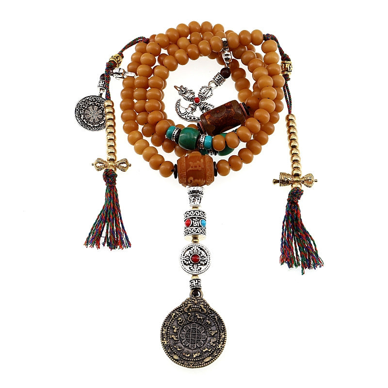 Buddha Stones Tibetaanse Mala met 108 kralen, Bodhizaad, Bagua, Vajra, Armband - image 1