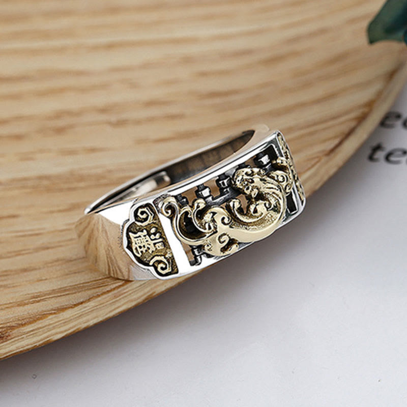 Buddha Stones Verstelbare PiXiu geluks- en Ring van 925 sterling zilver - image 5