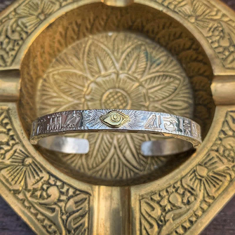 Buddha Stones Koperen Manchetarmband met het Oog van Horus als Bangle - Oog van Horus (Genezing♥Bescherming) - image 0
