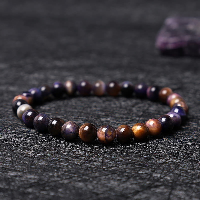 Buddha Stones Natuurlijke paarse tijgeroog Armband - 6mm - image 3