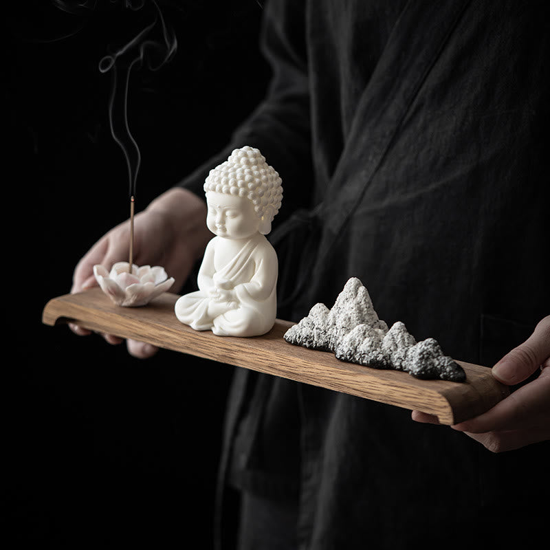 Buddha Stones Lotusbloem Tathagata Kwan Yin Avalokitesvara Ksitigarbha Meditatie Keramische Wierook Decoratie - image 1
