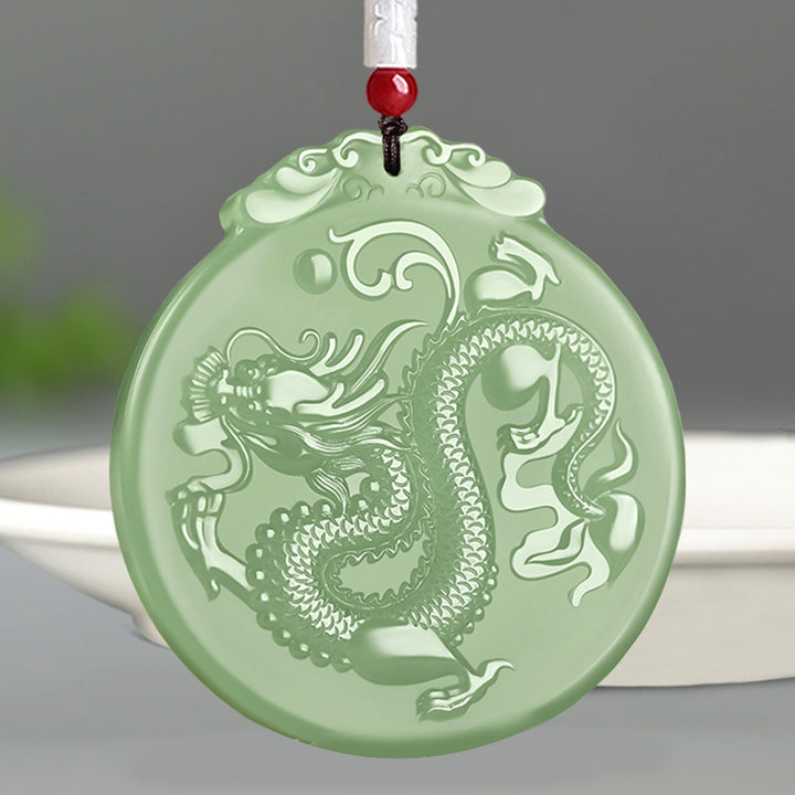 Buddha Stones Ketting met Chinese dierenriemdraak van jade voor geluk. - image 3