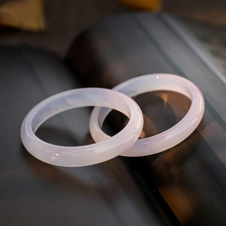 Buddha Stones Natuurlijke chalcedoon Bangle-armband met harmonie- en positieve boodschap. - image 14