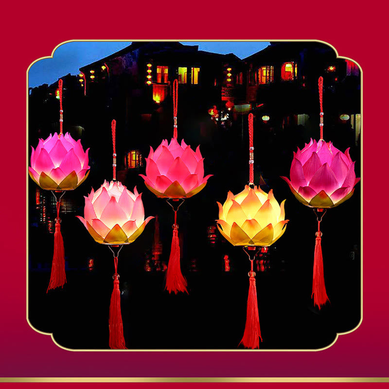 Buddha Stones DIY Lotusbloem Drakenlantaarn Kwastjes Lamp Decoratie - image 26
