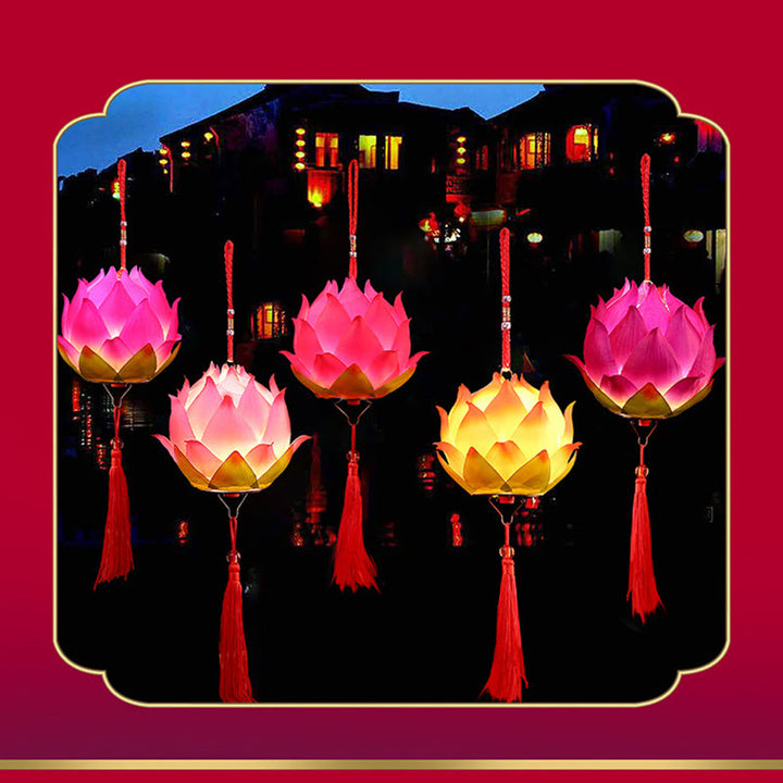 Buddha Stones DIY Lotusbloem Drakenlantaarn Kwastjes Lamp Decoratie - image 26
