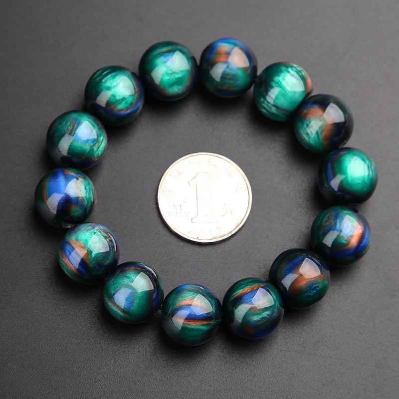 Buddha Stones Kleurrijke zeewilg Mala positieve Armband Ring - 16mm - image 4