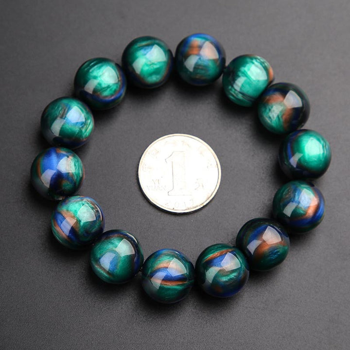 Buddha Stones Kleurrijke zeewilg Mala positieve Armband Ring - 16mm - image 4