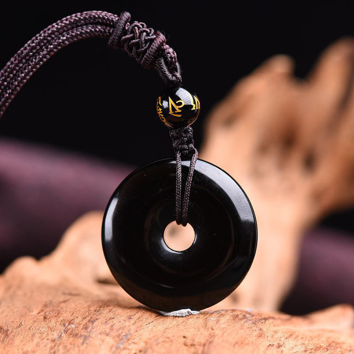 Buddha Stones Tibetaanse obsidiaan Ketting - Zwarte obsidiaan - image 1