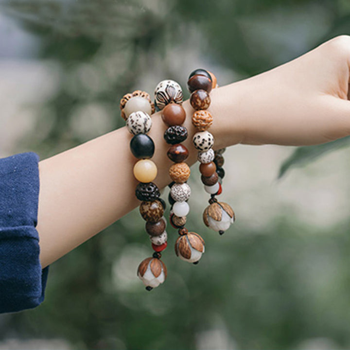 Buddha Stones Bodhizaad Lotus Wijsheid Vrede Pols Mala Armband - image 1