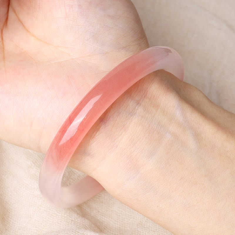 Buddha Stones Roze gouden zijden jade rijkdom Bangle-armband - image 4