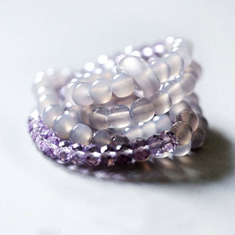 Buddha Stones Natuurlijke amethist kristallen meditatie- en helende Armband - 17,5 cm - image 0