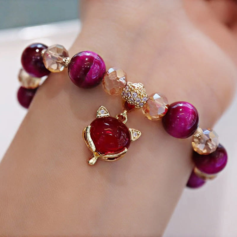 Buddha Stones Rode tijgeroog PiXiu vossen Armband voor zelfvertrouwen - image 1