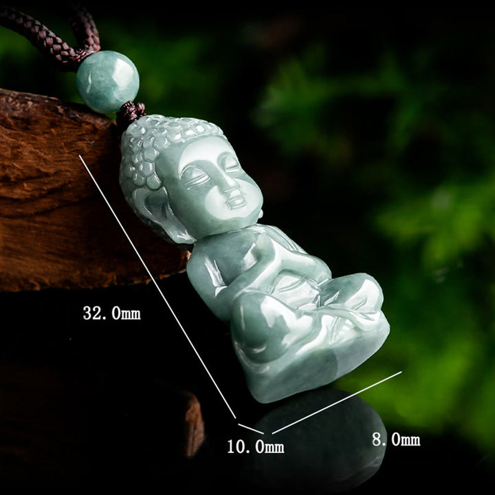 Buddha Stones Natuurlijke jade meditatie Boeddha amulet sereniteit Ketting - image 6