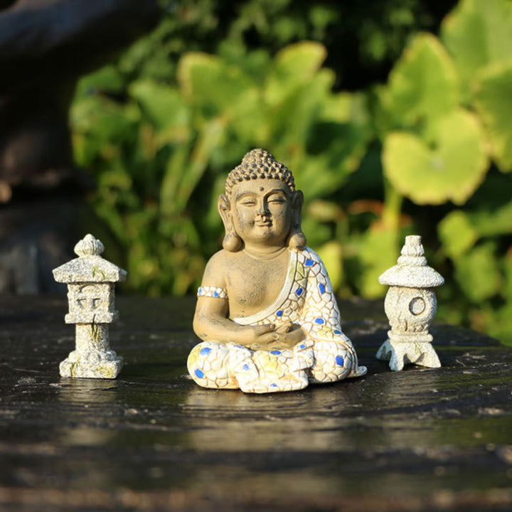 Buddha Stones Mediterende Zen Boeddha Sereniteit Beeldje van Hars voor Woondecoratie - image 7